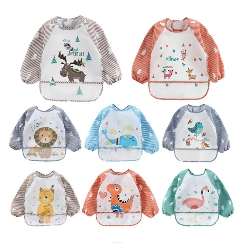Blouse imperméable à manches longues pour l'allaitement et les activités artistiques de bébé (1-3 ans)