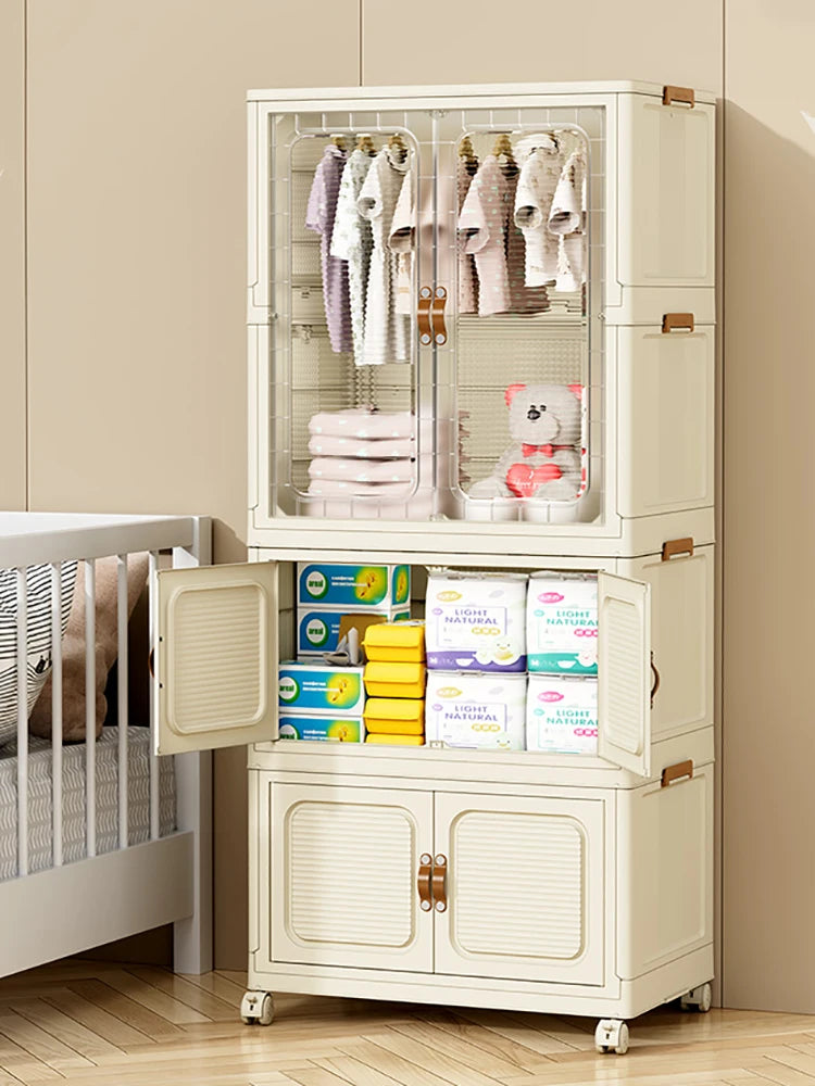Grande boîte de rangement pliable – Armoire enfant mobile