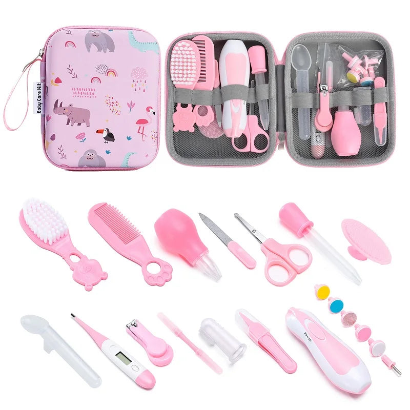 Trousse de soins pour bébé – Coupe-ongles, peigne, brosse, ciseaux, thermomètre
