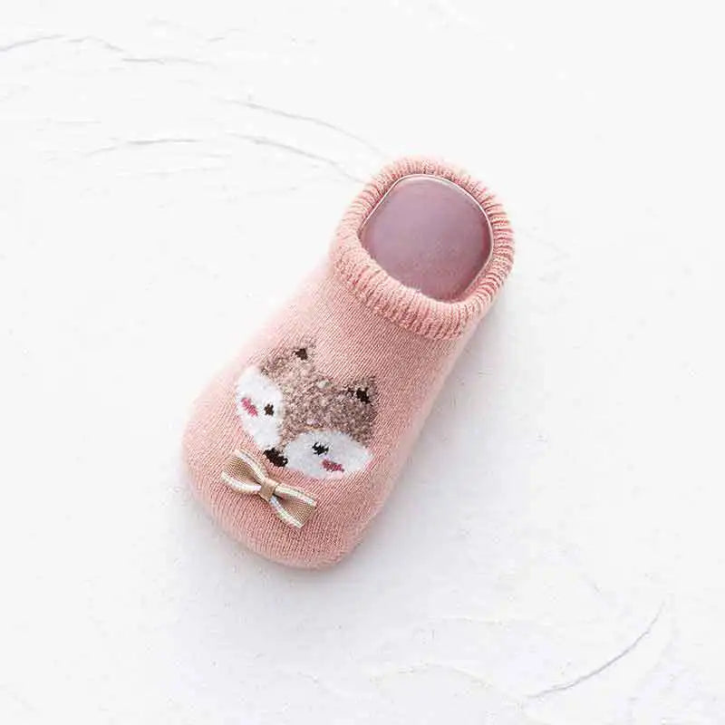 Chaussettes bébé chaudes et antidérapantes – Imprimé animal et éponge douce