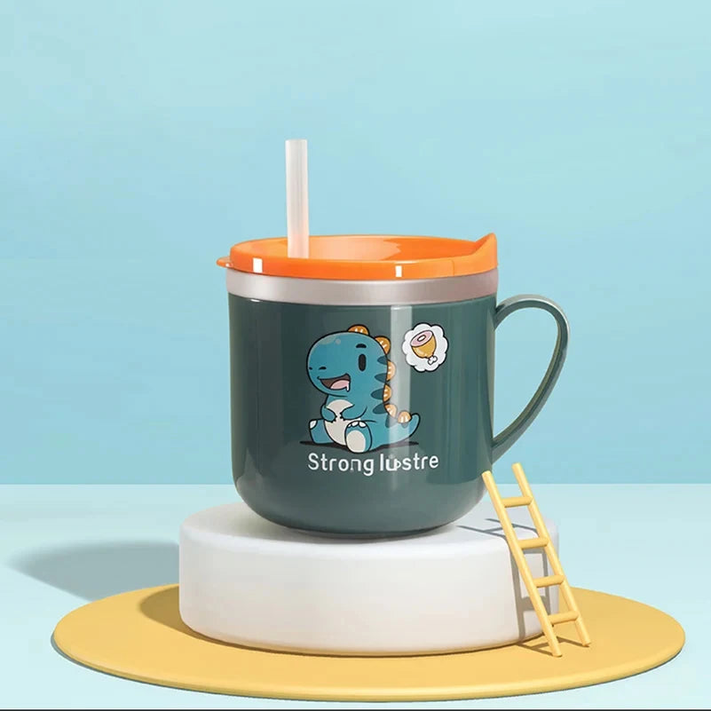 Gobelet à paille pour enfants | 250 ml, en acier inoxydable, antichoc et sans danger pour les tout-petits