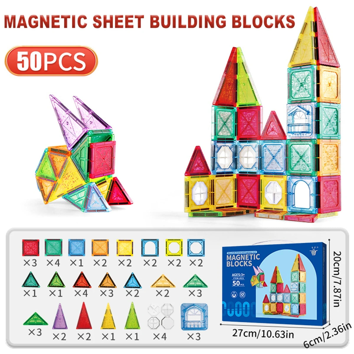 Magnetic Building Tiles – Creative STEM Toy for Kids Ages 3–8
