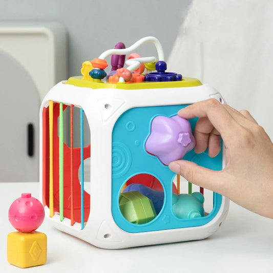 Cube de tri de formes Montessori – Jouet sensoriel et de motricité fine coloré