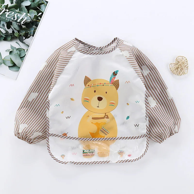 Cute Cartoon Waterproof Baby Feeding Bib (0–3Y)
