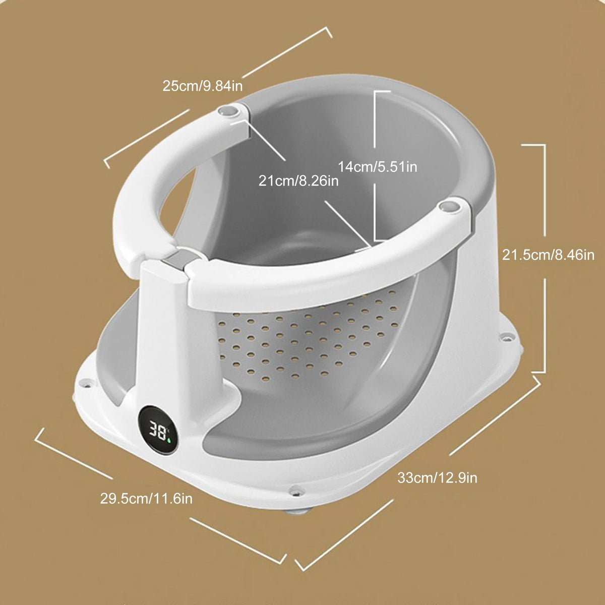 Baby Bath Seat – Sit-Up Chair with Temperature Sensor