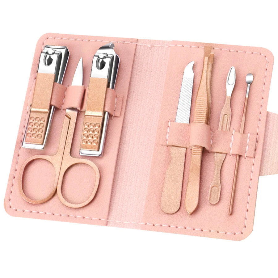 Kit de coupe-ongles portable en acier inoxydable 7 pièces – Outils de manucure
