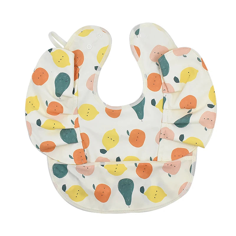 Nordic Style Baby Bib – Waterproof Short Sleeve with Pocket