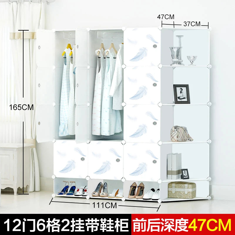 Armoire bébé minimaliste – Cube en plastique et rangement en tissu