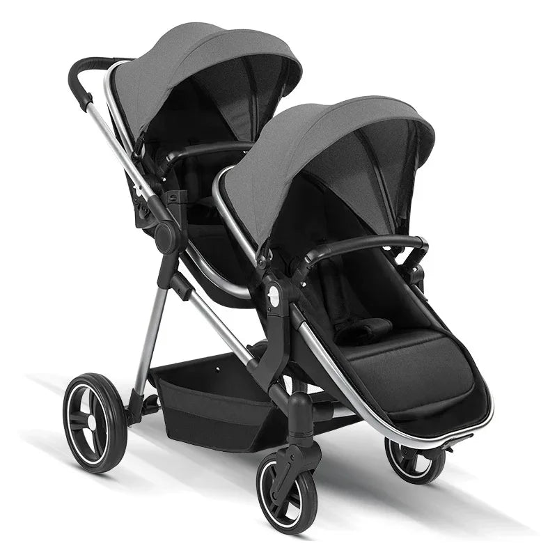 Poussette double 2025 – Poussette double de haute qualité avec garantie d'un an
