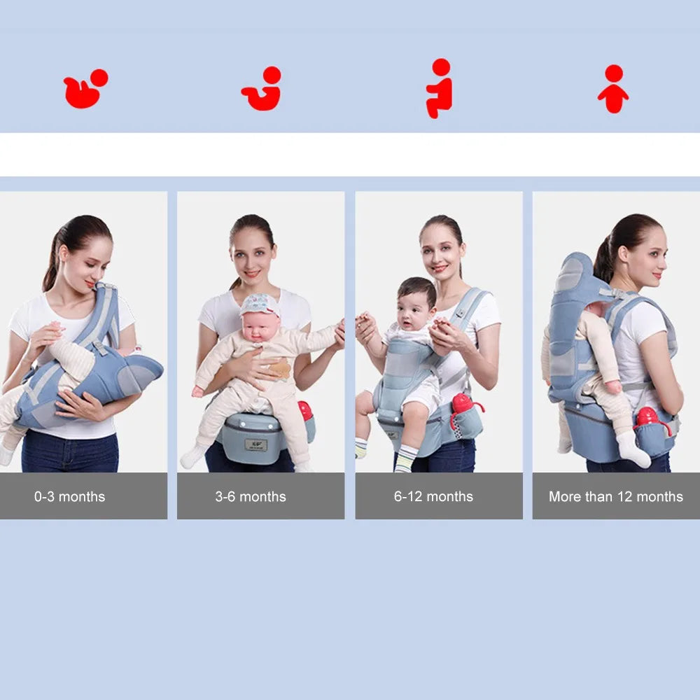 Ergonomic Front-Facing Baby Carrier with Hipseat – Travel Friendly