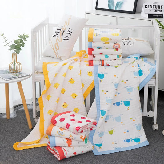 6-Layer Baby Gauze Towel – Super Soft Cotton, 110×110cm