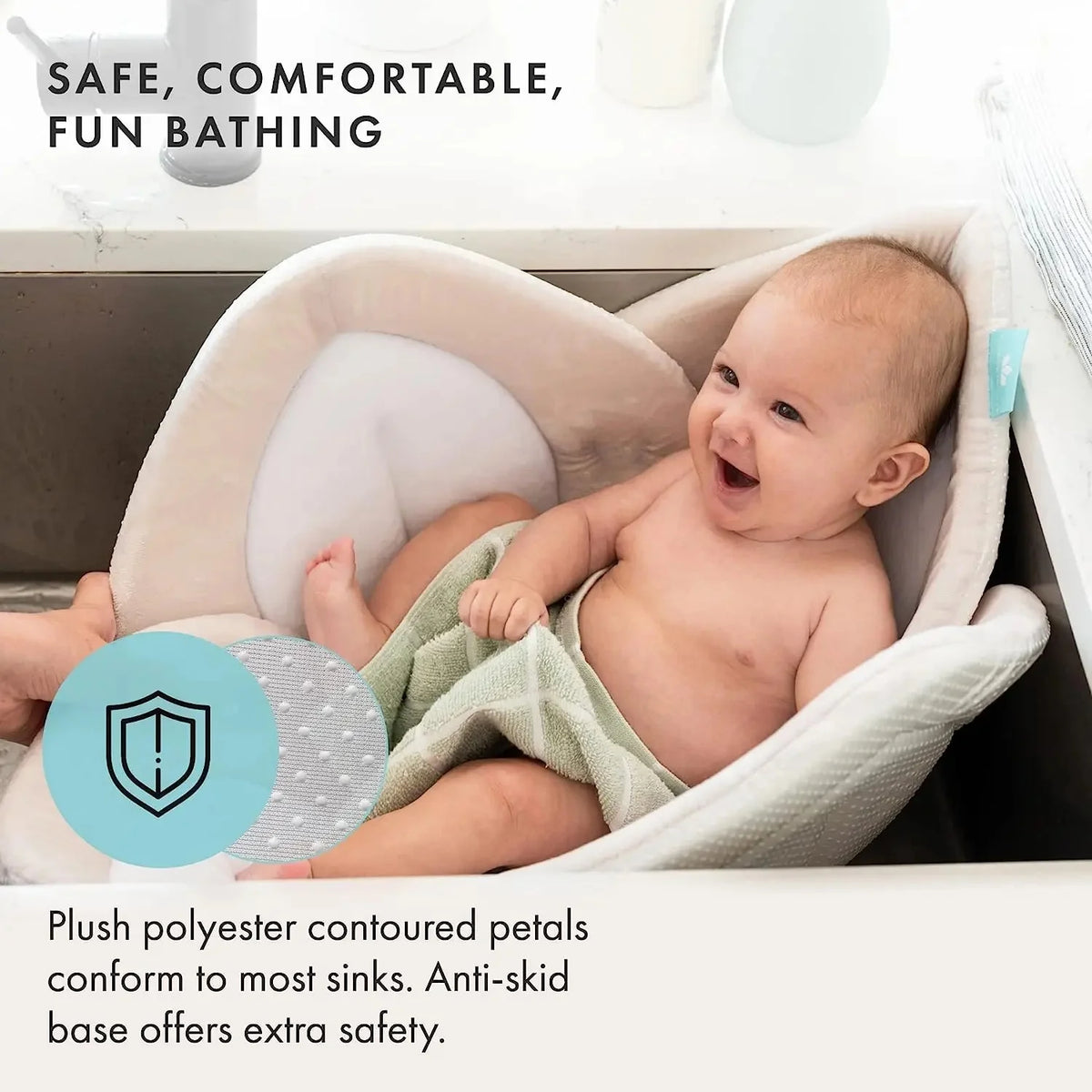 Tapis de bain pour bébé – Siège en peluche Lotus fleuri pour nourrissons