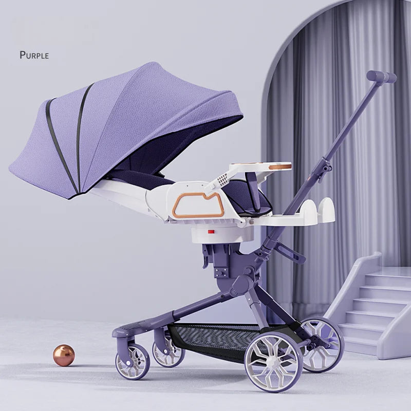 Travel Folding Baby Stroller – Sit & Lie, Four-Wheel Shock Absorbing