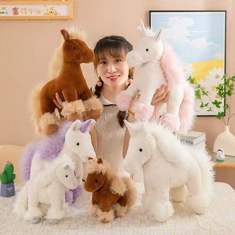 Horse & Unicorn Plush – Realistic Stuffed Toy for Kids