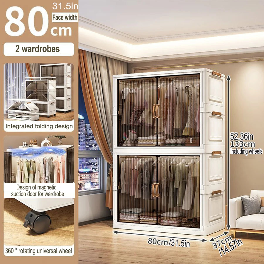 Home Storage Cabinet – Foldable Wardrobe Organizer