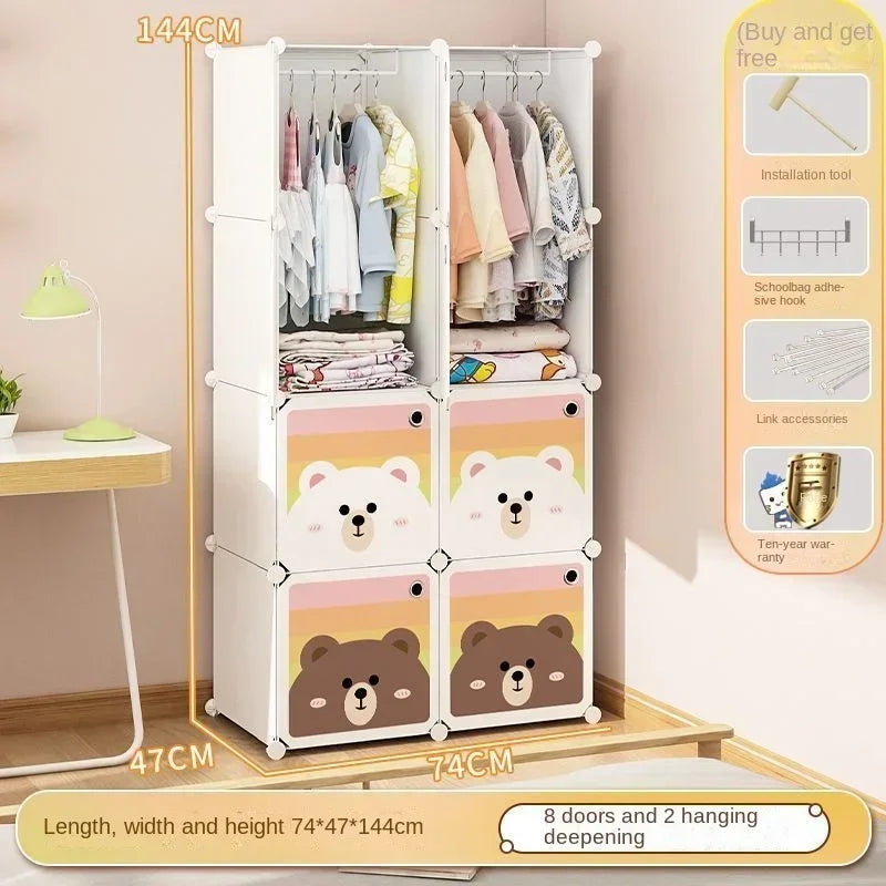 Armoire pliable pour enfants – Rangement en cubes entièrement fermé