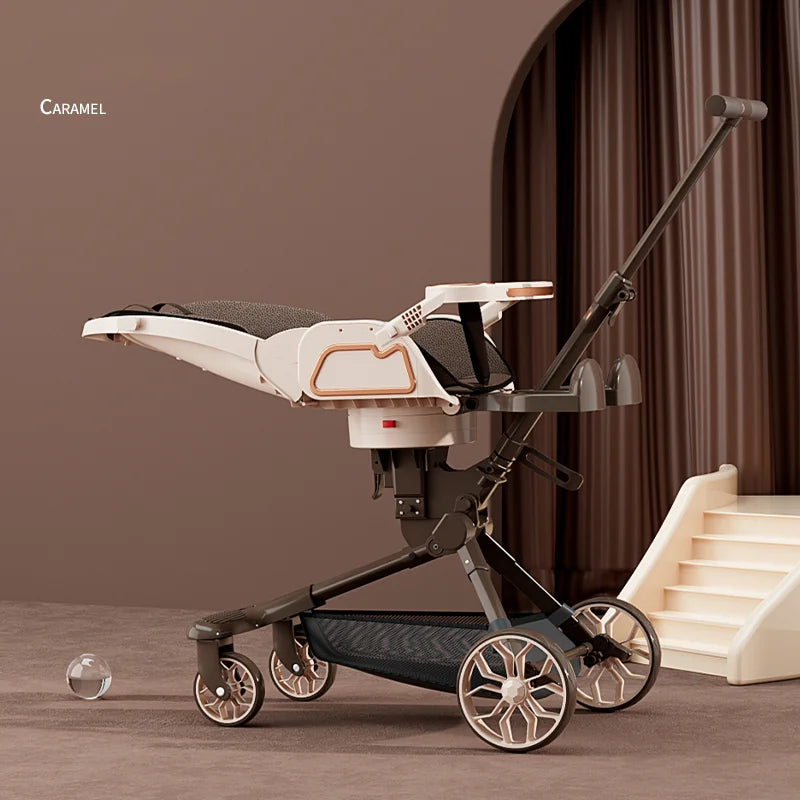 Travel Folding Baby Stroller – Sit & Lie, Four-Wheel Shock Absorbing
