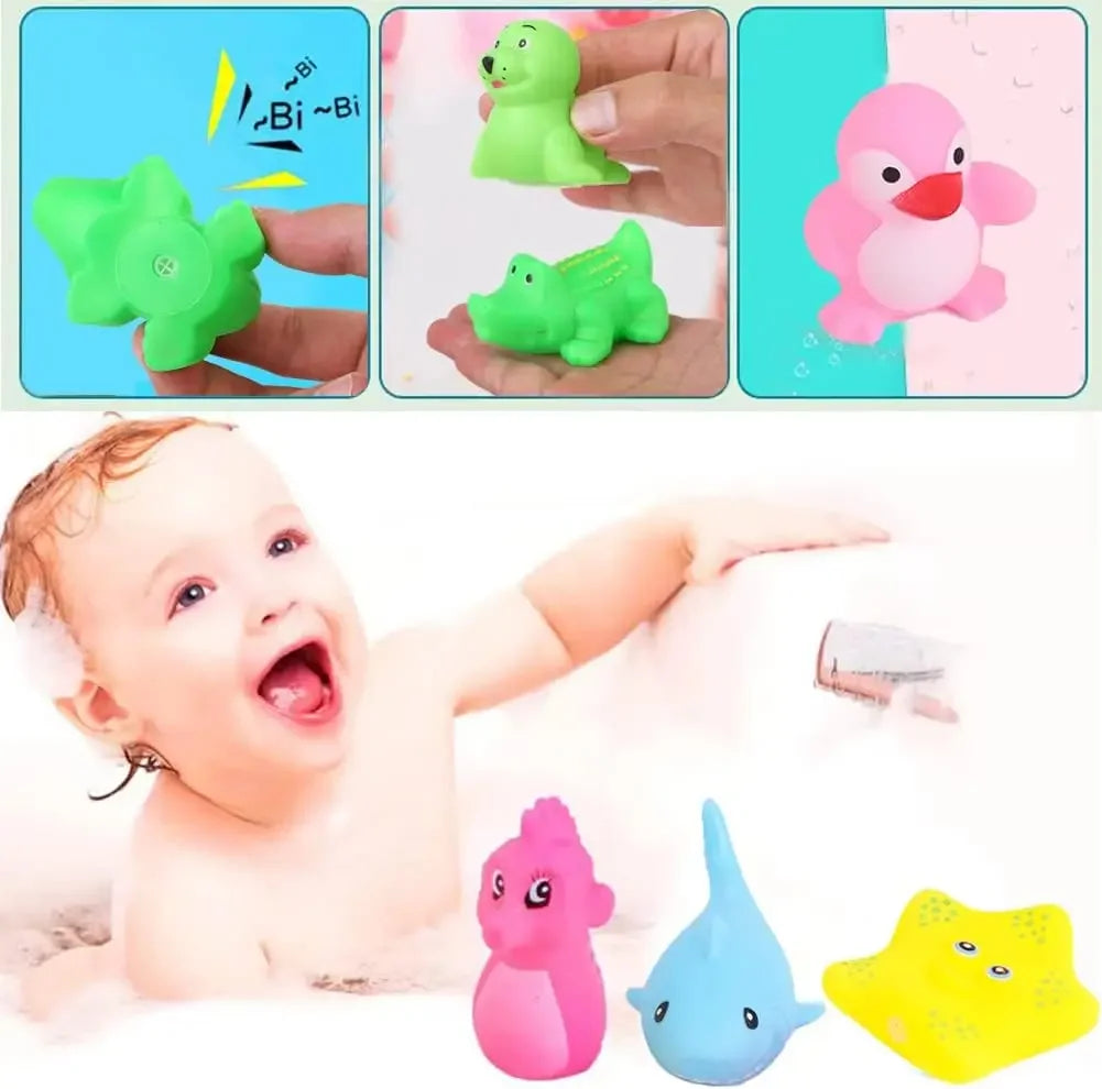 Ensemble de jeu de bain pour tout-petits – Jouets de bain flottants en caoutchouc amusants pour enfants