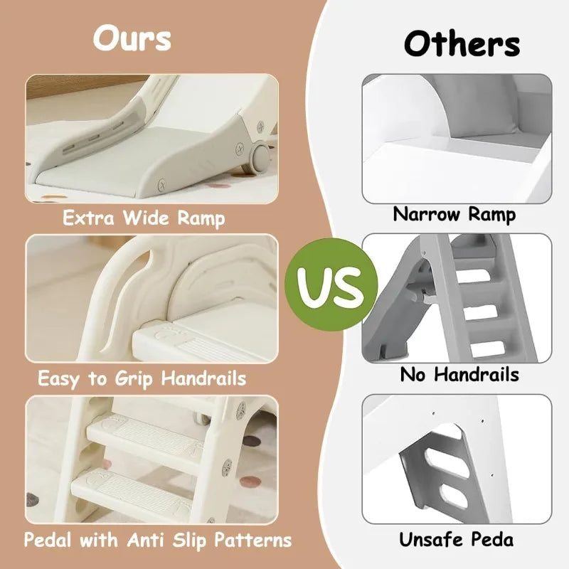 Toboggan pliable d'intérieur pour tout-petits – Toboggan mignon en forme de lion pour garçons et filles