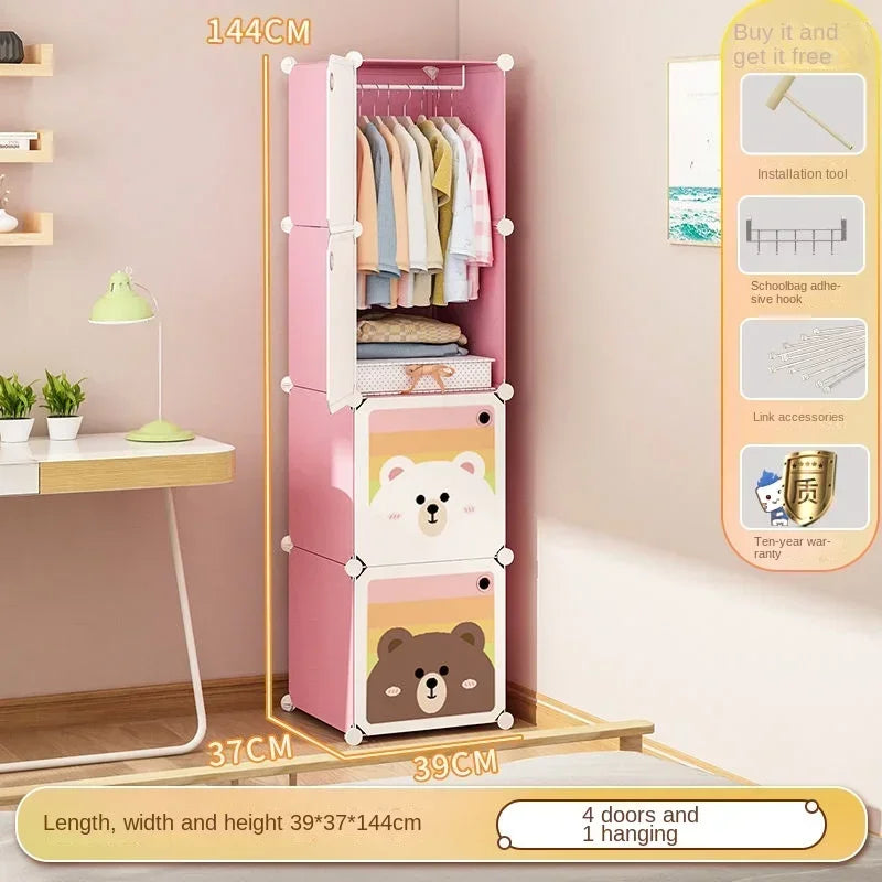 Armoire pliable pour enfants – Rangement en cubes entièrement fermé
