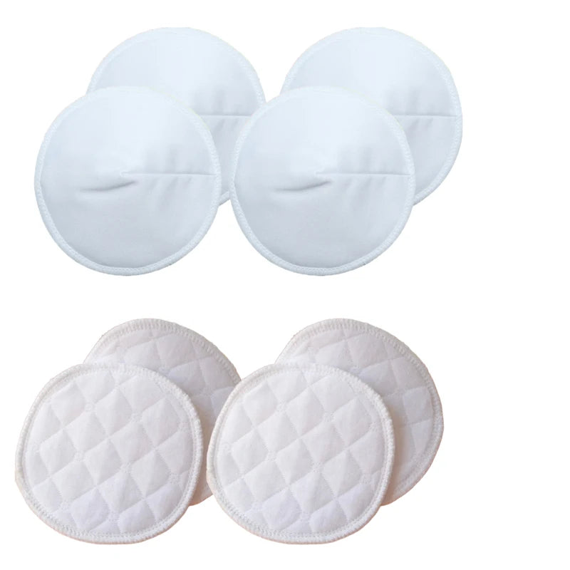2 Styles 4 Pairs Reusable Breast Pads – Soft Bamboo Fiber