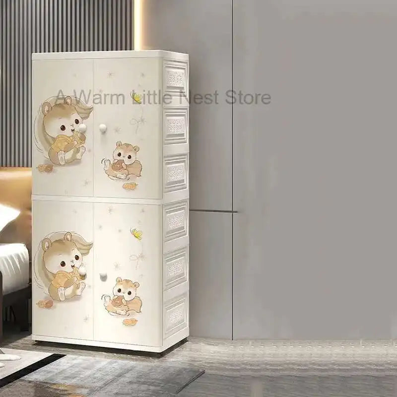 Armoire bébé en plastique – Armoire de rangement à motifs pour filles