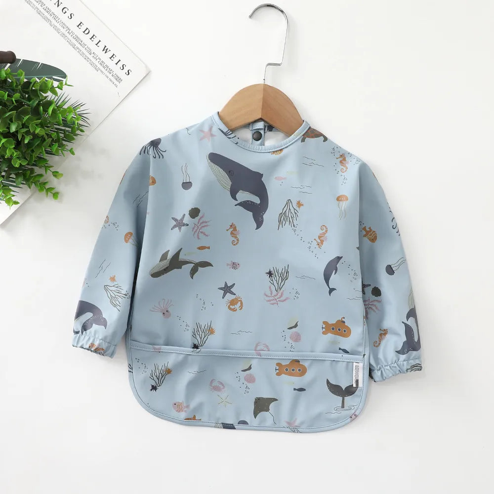 Erduo Waterproof Long-Sleeve Baby Feeding Bib