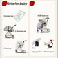 Luxury High-View Baby Stroller – Egg-Shaped Seat, One-Hand Recline, Compact Pram