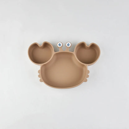Toddler Suction Plate – BPA-Free Cartoon Crab Feeding Tray