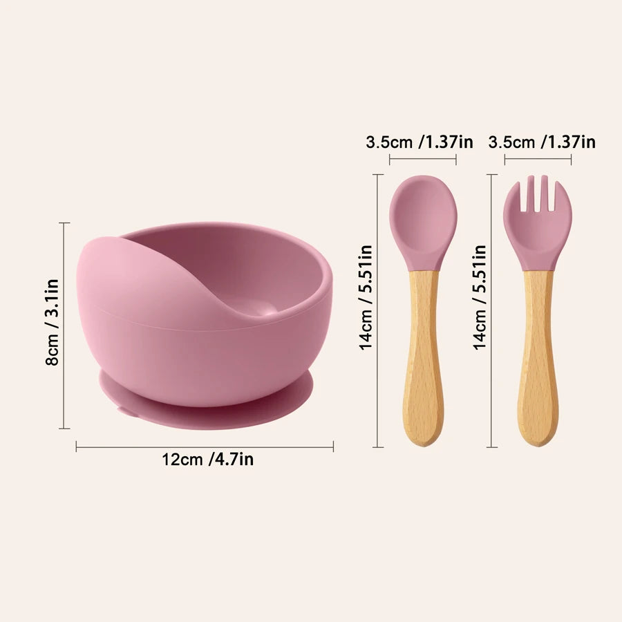 Baby Tableware Set – Suction Plate, Bowl & Training Utensils