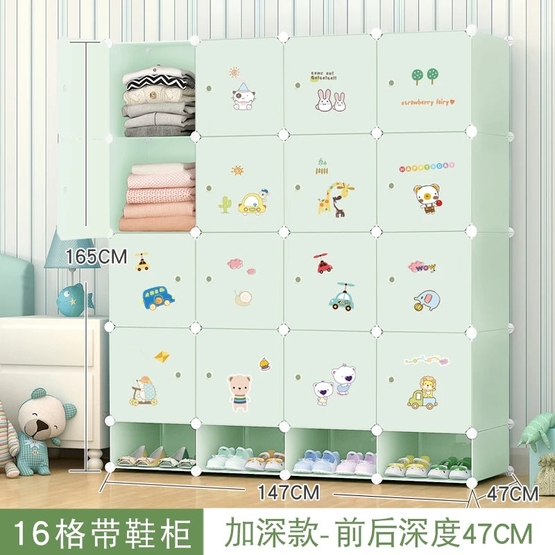 Armoire en plastique pour enfants – Organisateur de vêtements moderne et minimaliste