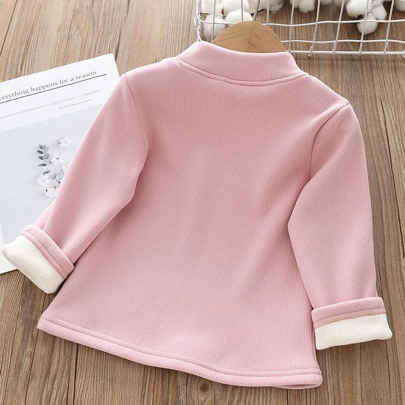 Velvet Kids T-Shirt with Rabbit Embroidery