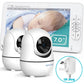 Babyphone double caméra 7 pouces – Écran partagé, PTZ, vision nocturne automatique