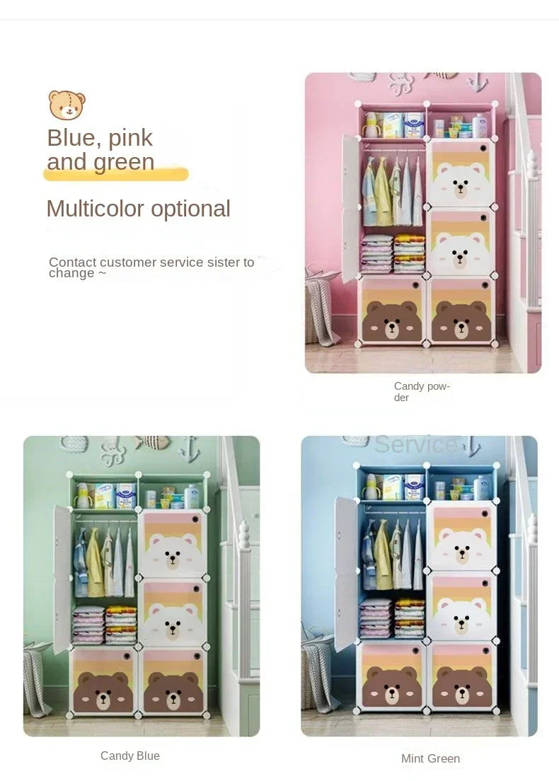 Armoire pliable pour enfants – Rangement en cubes entièrement fermé