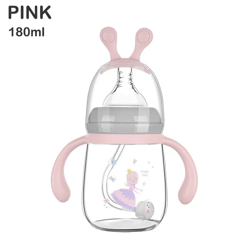 Cartoon Baby Feeding Bottle – 180ml/300ml, Safe & Durable