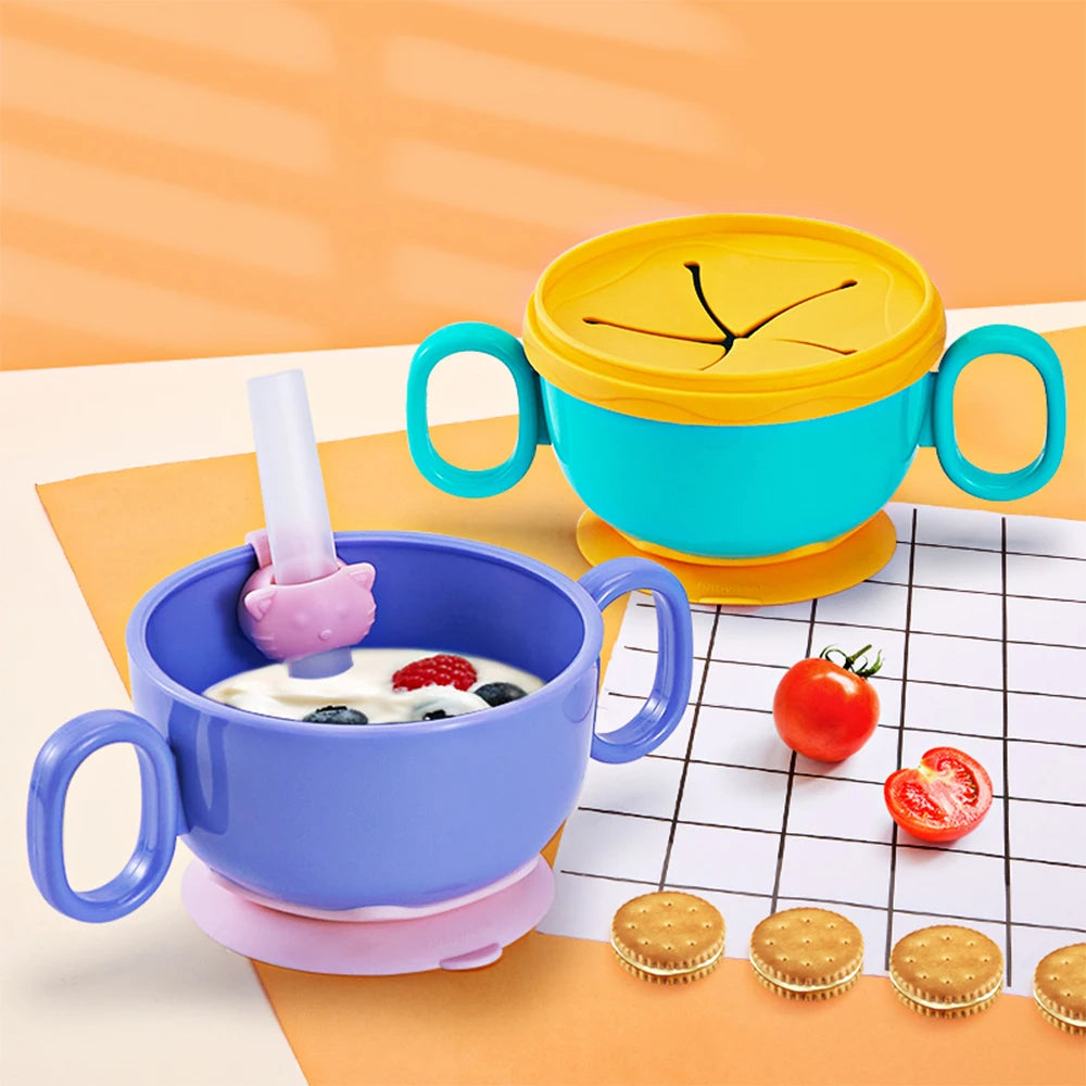 Baby Plastic Feeding Bowl – Suction Snack & Storage Cup