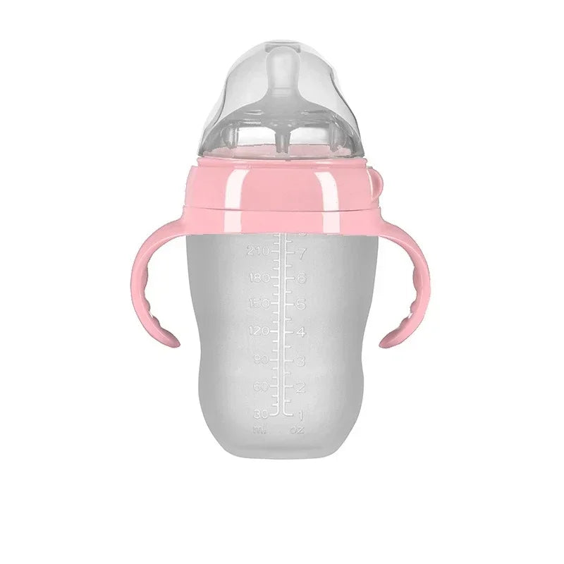 Silicone Nano Baby Bottle – 150/250ml, Handle, Anti-Choking, for 0–9 Months