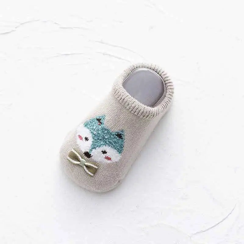 Chaussettes bébé chaudes et antidérapantes – Imprimé animal et éponge douce