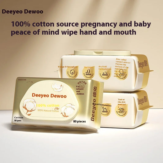 Deeyou Baby Cotton Wipes – Hand & Mouth Wet Wipes for Newborns