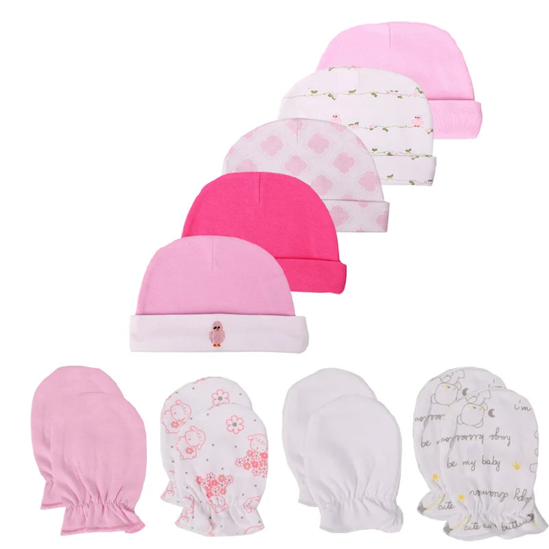 Soft Infant Hat Gloves Set for Newborn Boys and Girls