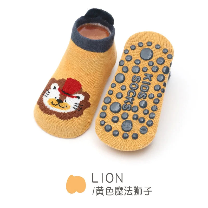 Chaussettes bébé antidérapantes mignonnes – Imprimé animal d'été