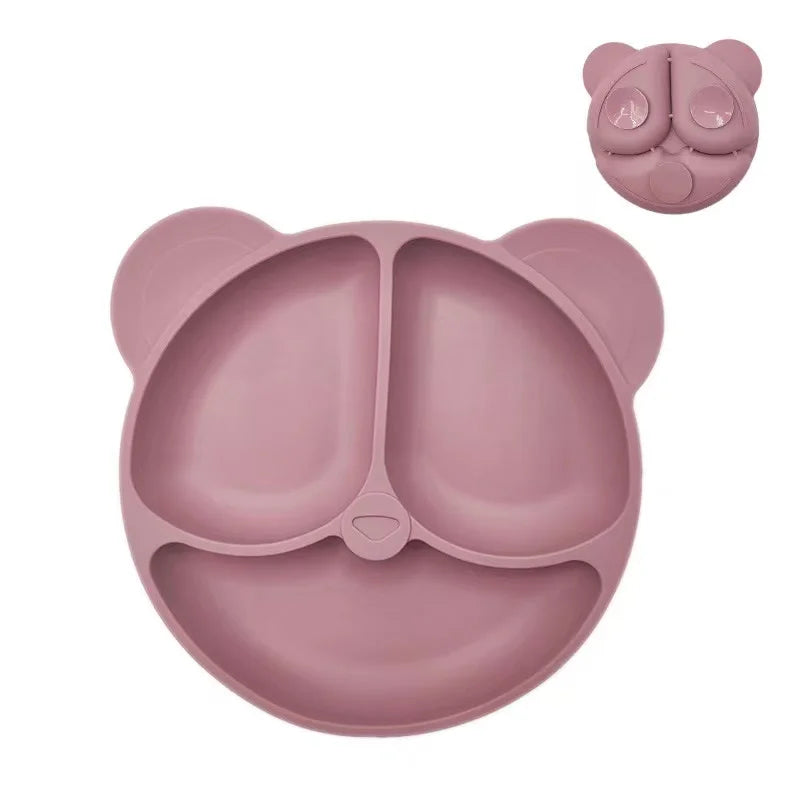 Assiette à ventouse en silicone pour bébé – Bol avec visage souriant