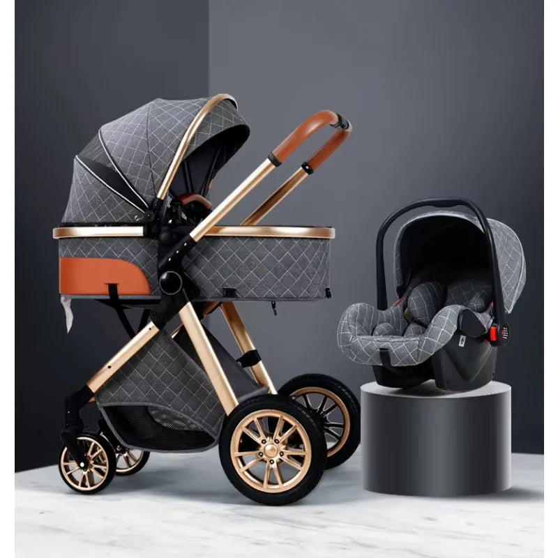 2025 High Landscape 3-in-1 Luxury Baby Stroller & Carriage – Infant Cradle