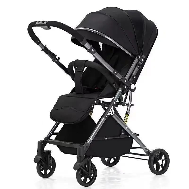 Ultra-Light Four-Wheel Baby Stroller – Sit & Lie Down, Foldable High-View