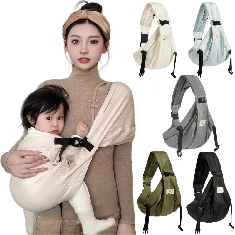 Porte-bébé portable avec assise de hanche pour nouveau-né et écharpe de portage