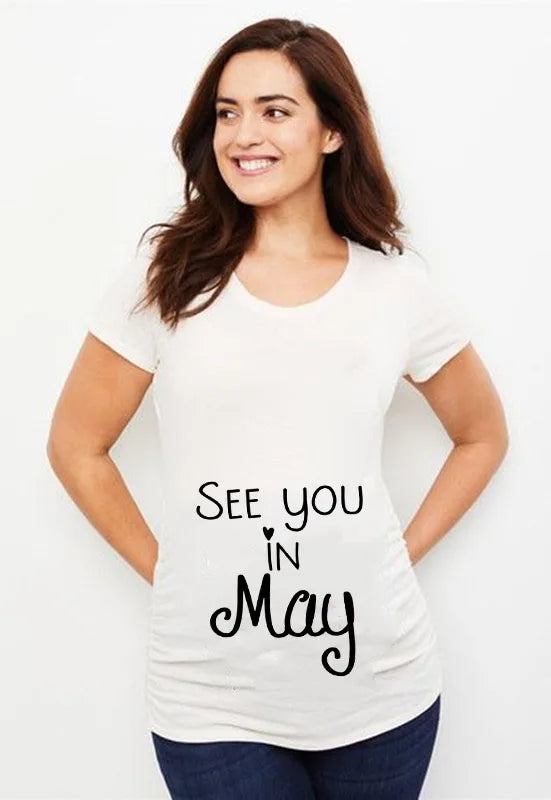 See You In May’ Maternity T-Shirt – Pregnancy Announcement Tee