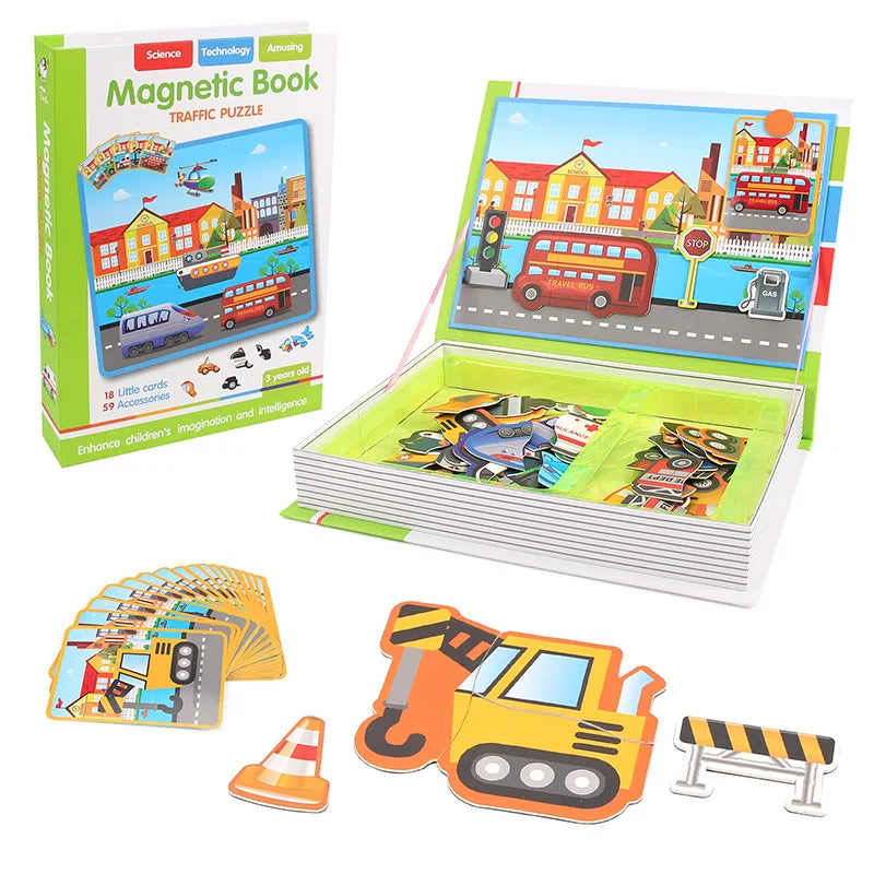Livre de puzzles magnétiques 3D – Jeu éducatif pour enfants