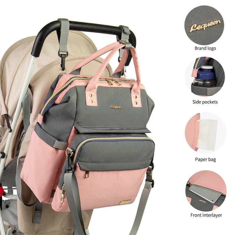 Sac à dos à langer imperméable LEQUEEN pour maman