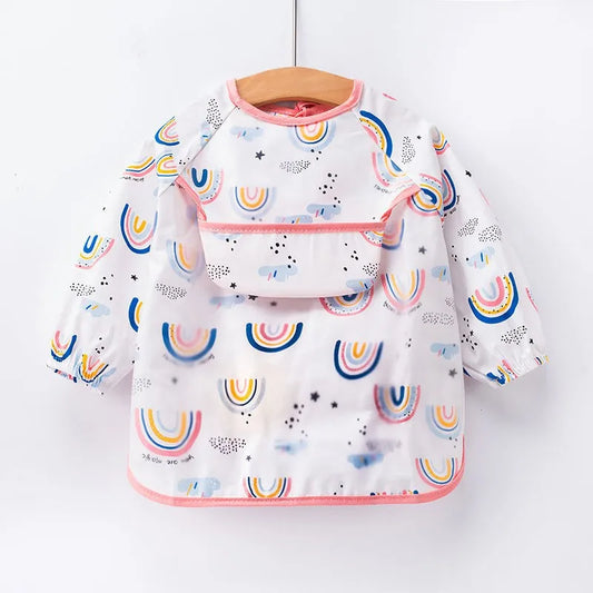 Long-Sleeve Waterproof Baby Feeding Smock Bib