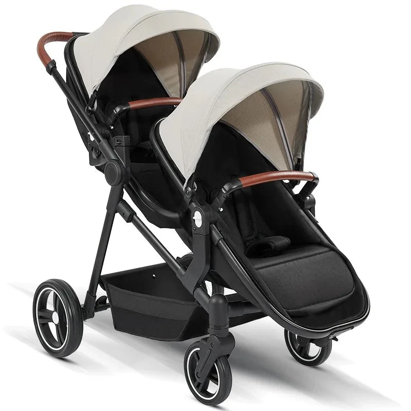 Poussette double 2025 – Poussette double de haute qualité avec garantie d'un an